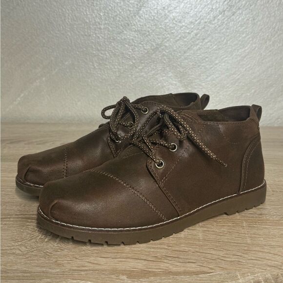 Bobs From Skechers Women 8.5 Chill Lugs Ankle Boots Brown Lace Up - Picture 1 of 11